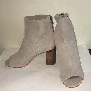 Sbicca Rozene Beige Open Toe Booties Size 7